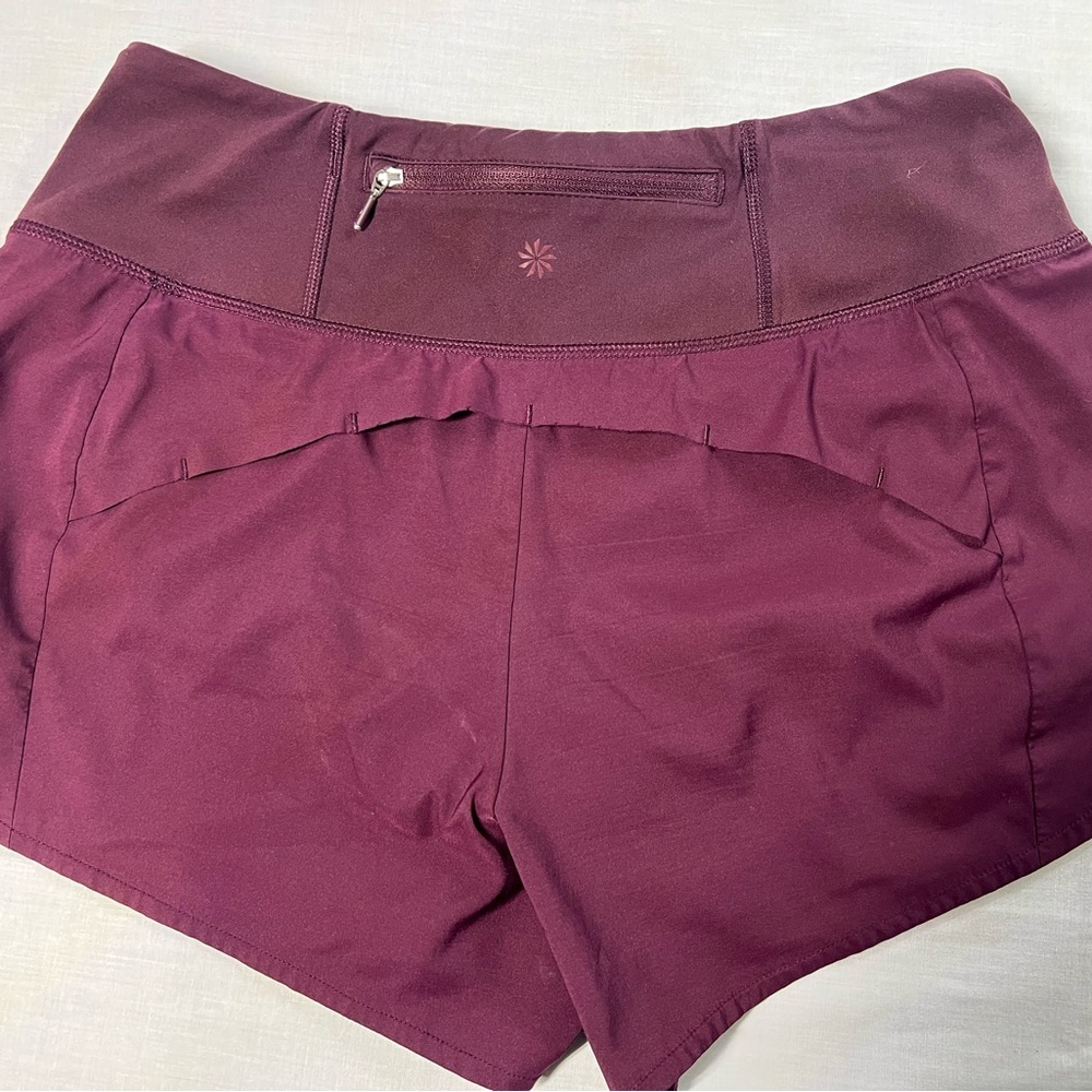 Athleta Running Workout Shorts Maroon Women’s Size S - Picture 4 of 6